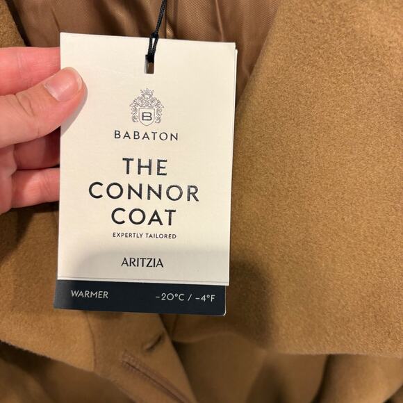 Aritzia Babaton The Connor Coat Cardamom Brown Small NWT Wool/Cashmere Wrap - Picture 6 of 9